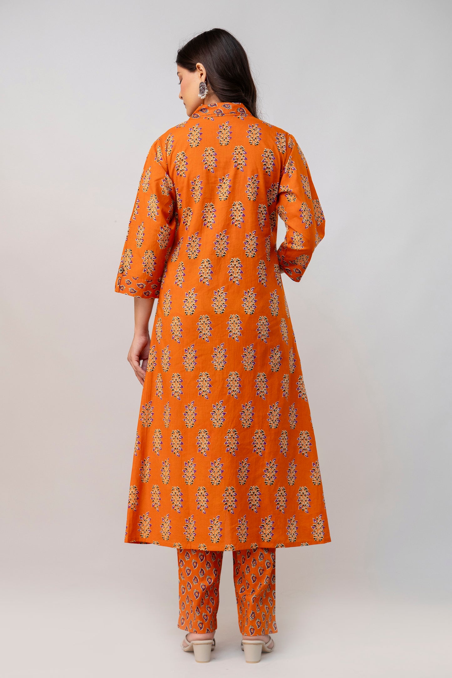 Orange Kurti Set For Women | Stylish Women Kurti Set