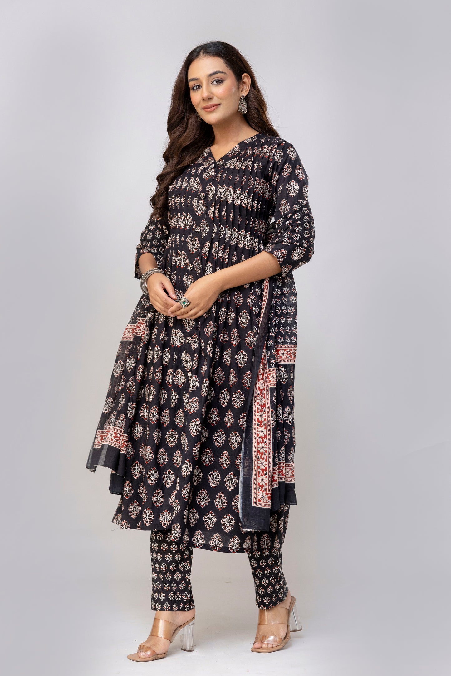 Black Kurti Set  | Premium Printed Kurti Set For Women