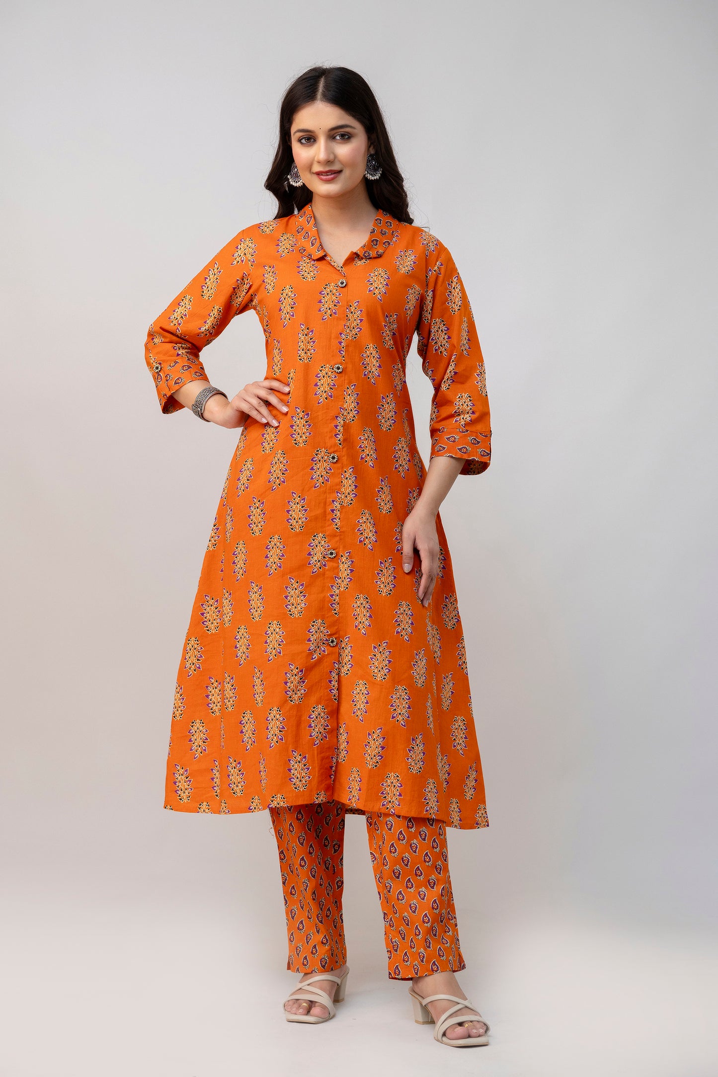 Orange Kurti Set