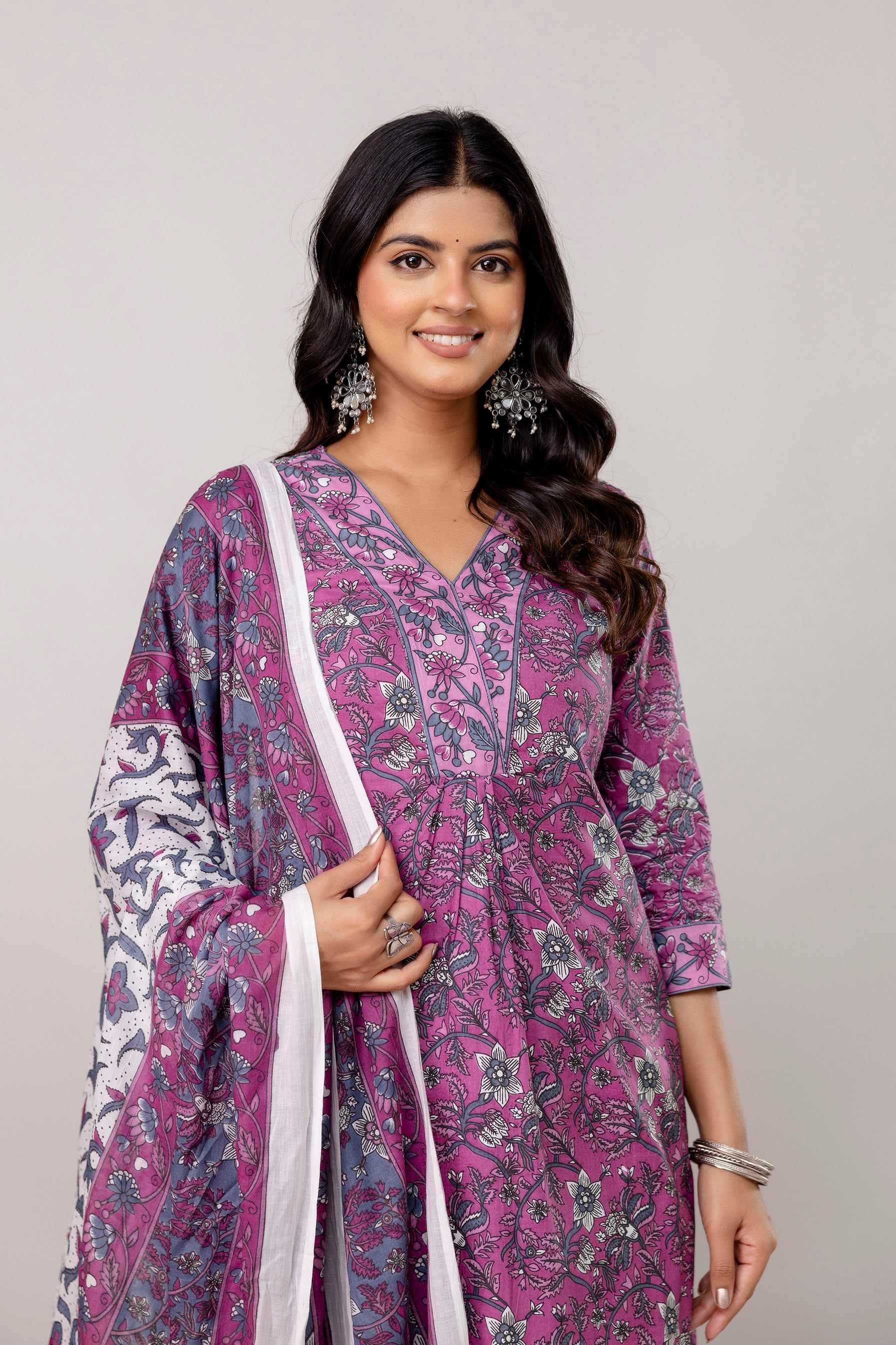 Purple Kurti Set