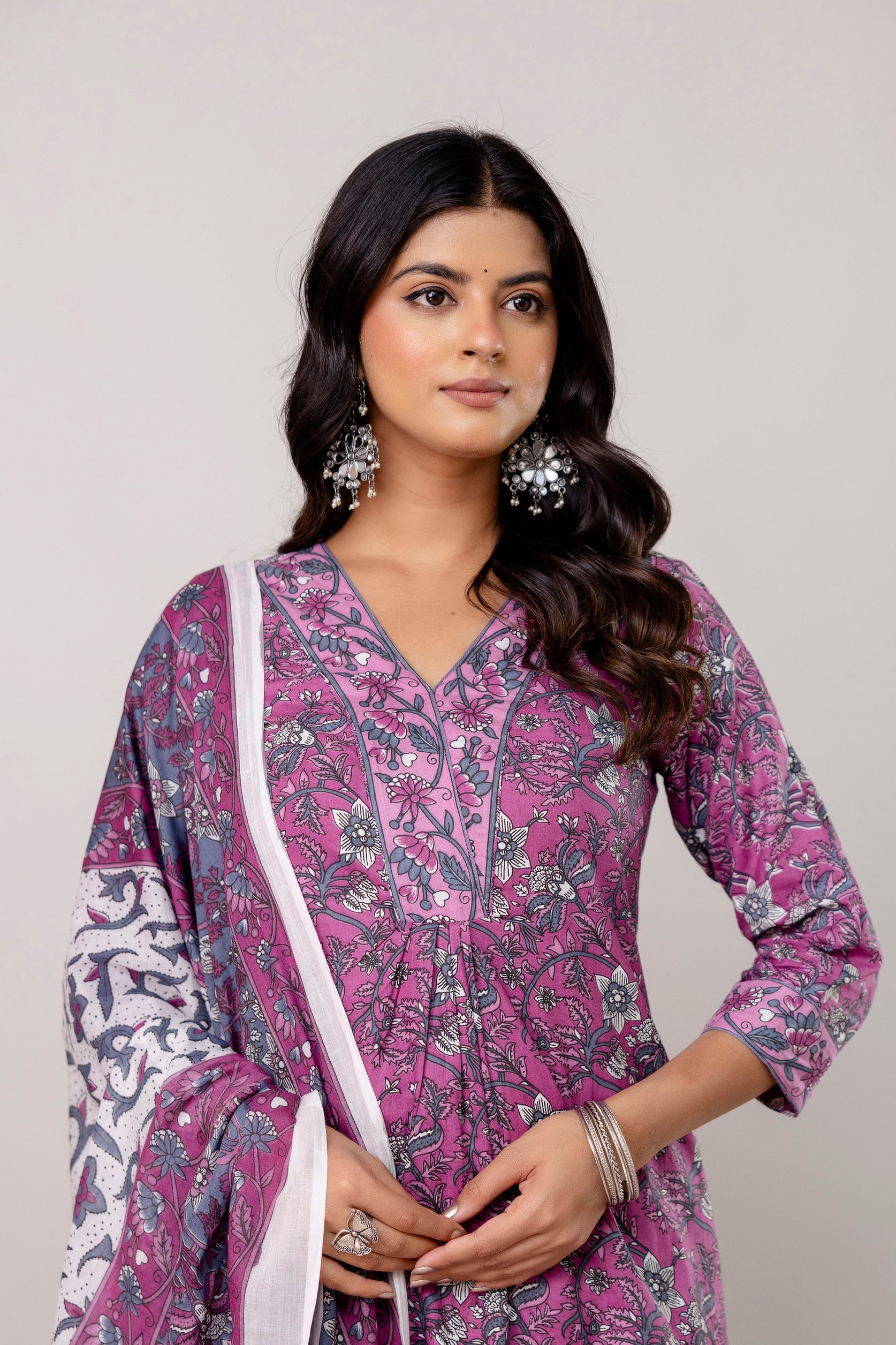 Purple Kurti Set