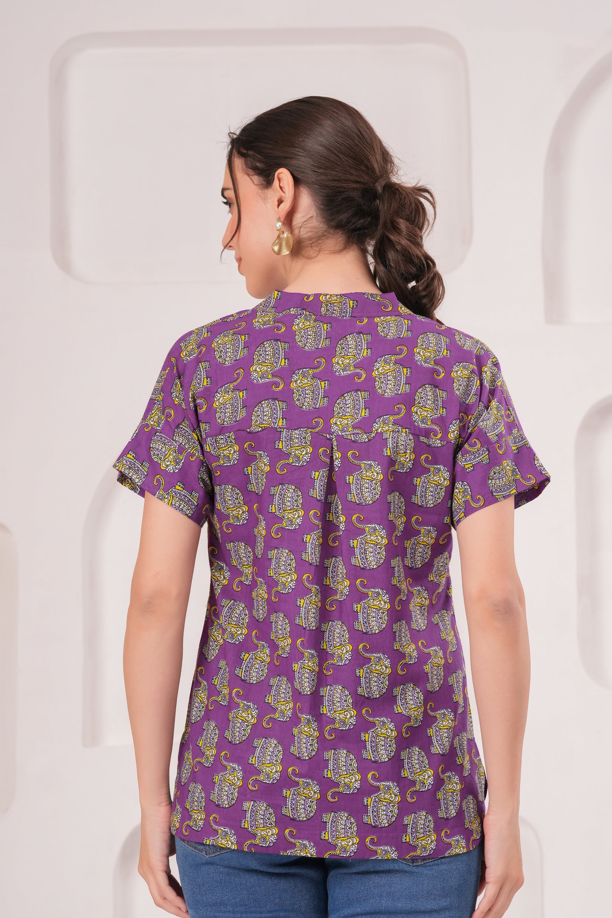 Women cotton printed kurti top