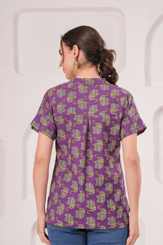 Women cotton printed kurti top